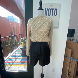 Vintage Maglia Leather High Waisted Shorts S